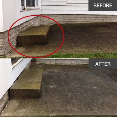 Mudjacking of a patio in Jackson, Wisconsin