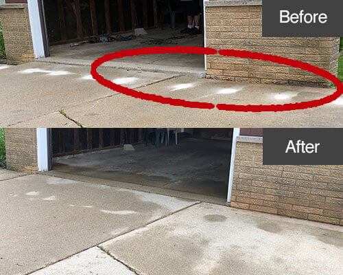 Mudjacking of a driveway in Grafton, WI.